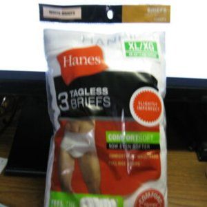 COPY - Hanes Mens Whites tagless Briefs 3pack XL/XG